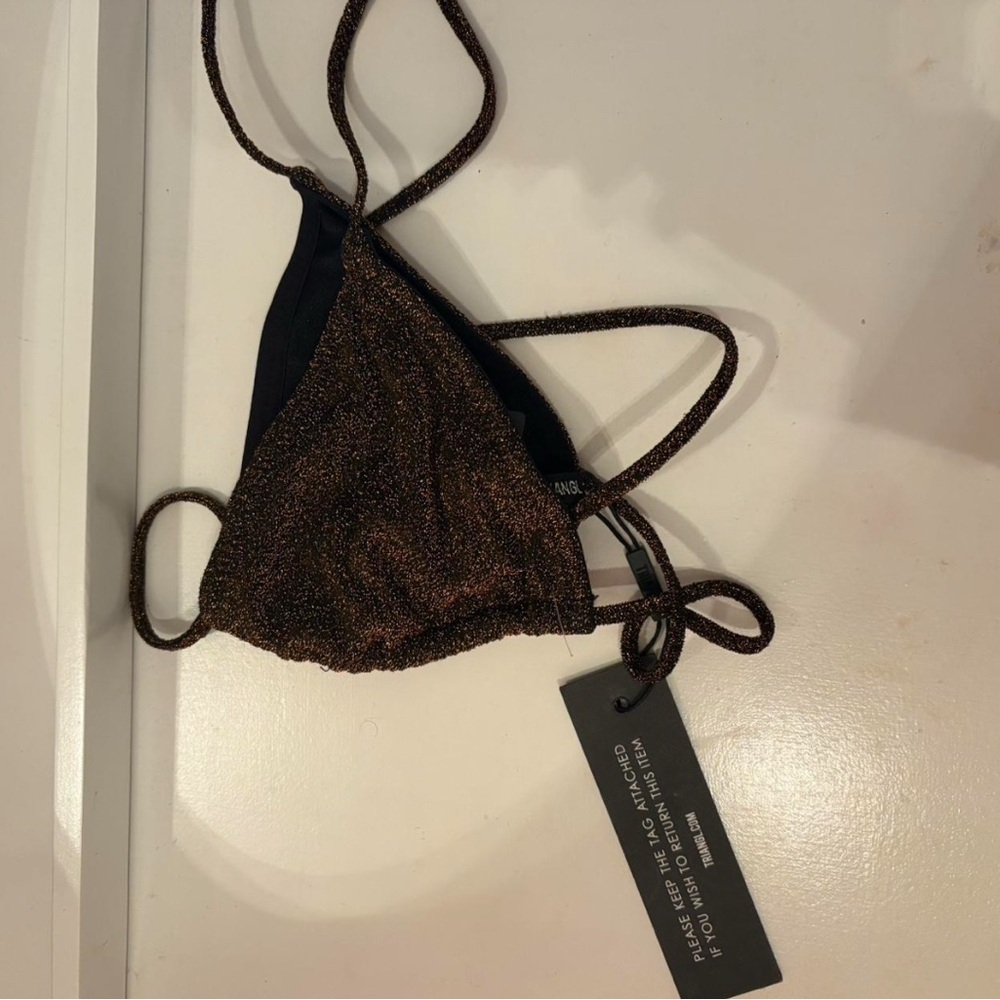 Shimmering Black and Brown Bikini Top
